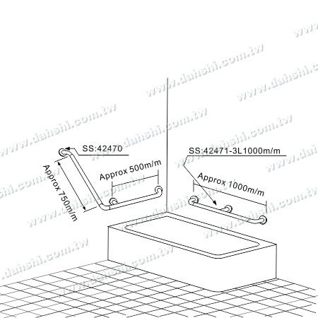浴室内的浴缸安全扶手