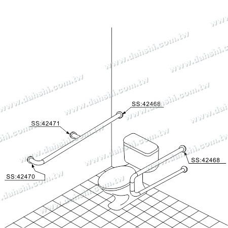浴室内的马桶安全扶手