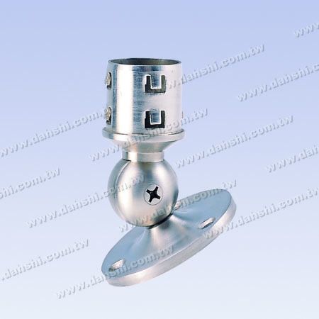 不銹鋼圓管套外圓盤可調式活動固定座 - 螺釘外露式 - 出口冲齒 - 免焊接 / 可用膠固定