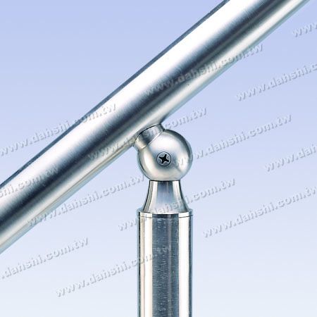 S.S. Round Tube Handrail Perp. Post Adj. Conn. Support - Stainless Steel Round Tube Handrail Perpendicular Post Adjustable Connector Support