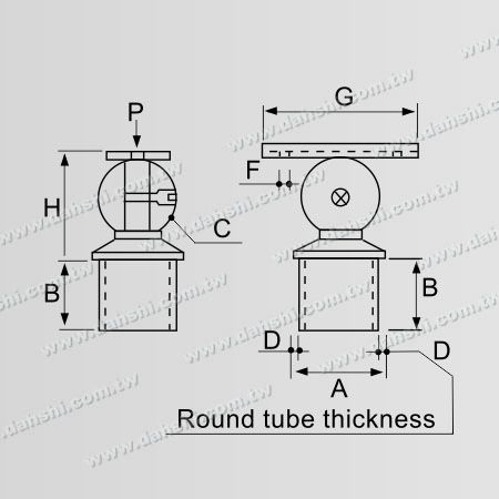 Размер: Регулируемый соединитель для перпендикулярного столба поручня из нержавеющей стали для квадратной и прямоугольной трубы с радиусной внутренней посадкой