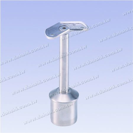 S.S. Round Tube Perp. Post 45° Support Connector - Stainless Steel Round Tube Handrail Perpendicular Post 45deg Support Connector