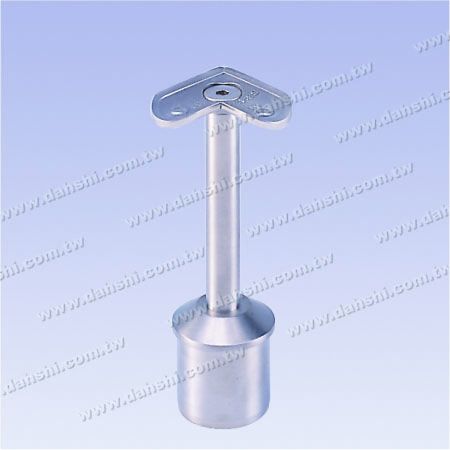 S.S. Round Tube Perp. Post 90° Support Connector - Stainless Steel Round Tube Handrail Perpendicular Post 90deg Support Connector
