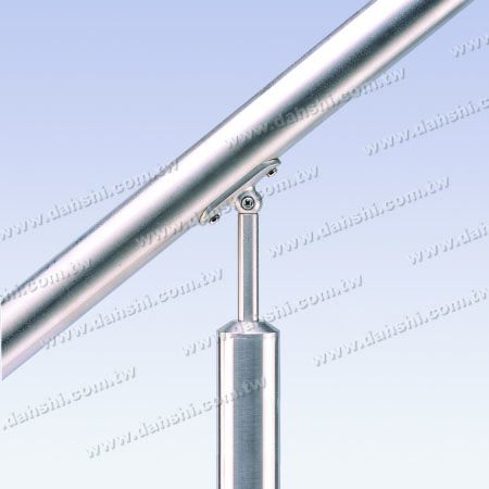S.S. Round Tube Perp. Post Angle Adj. Support Connector - Stainless Steel Round Tube Handrail Perpendicular Post Angle Adjustable Support Connector