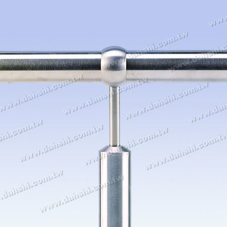 S.S. Round Tube Perp. Post Connector Through Ring - Stainless Steel Round Tube Handrail Perpendicular Post Connector Through Ring