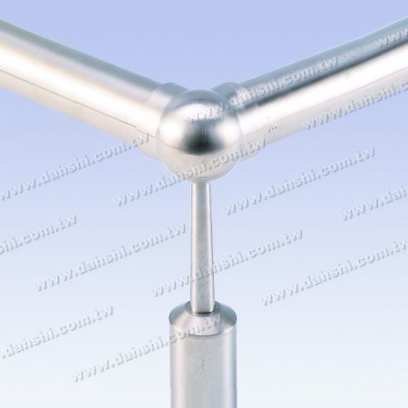 Conector de poste perpendicular de tubo redondo de aço inoxidável com anel de canto de 90° e haste trapezoidal - Conector de poste perpendicular de tubo redondo de aço inoxidável para corrimão, canto de 45 graus, anel de haste trapezoidal