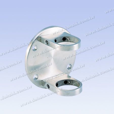 不锈钢圆管楼梯外墙壁圆盘固定座- 手铐通孔 - 不锈钢圆管楼梯外墙壁圆盘固定座- 手铐通孔式