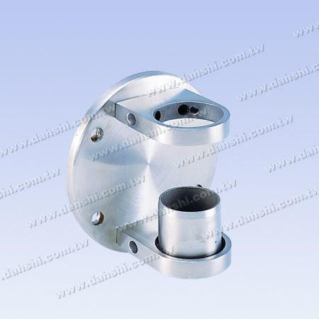 S.S. Bracket Base Round Back - Flat End - Stainless Steel Round Tube Handrail Bracket Round Back - Flat End