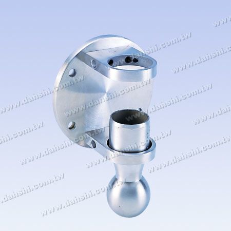 S.S. Bracket Base Round Back - Ball Type End - Stainless Steel Round Tube Handrail Bracket Round Back - Ball Type End