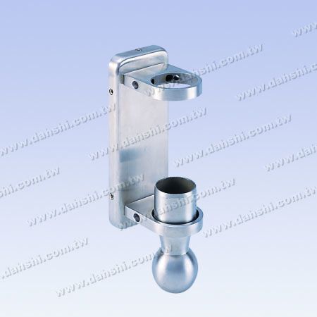 不锈钢圆管楼梯外墙壁长方形固定座- 手铐圆球封口 - 不锈钢圆管楼梯外墙壁长方形固定座- 手铐圆球封口式