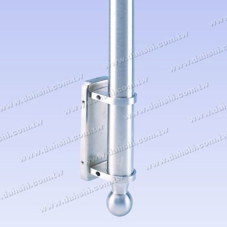 Base de suporte de aço inoxidável retangular - extremidade tipo bola - Suporte de corrimão de tubo redondo de aço inoxidável retangular - extremidade tipo bola
