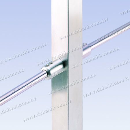 不銹鋼圓管橫杆與扁管或方管立柱90度直向接頭 - 不銹鋼圓管橫杆與扁管或方管立柱90度直向接頭