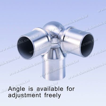 S.S. Round Tube Internal Ball Connector 90° T Angle Adj. - Stainless Steel Round Tube Internal Ball Connector 90dgree T Angle Adjustable
