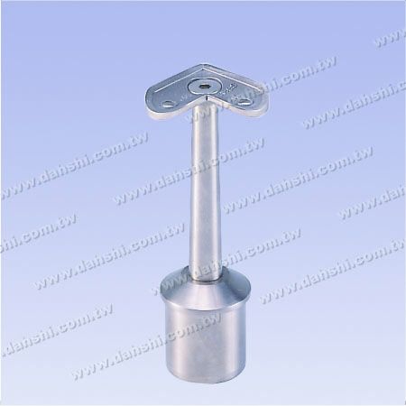 S.S. Round Tube Perp. Post 90° Support Conn. Trapezoid Stem - Stainless Steel Round Tube Handrail Perpendicular Post 90deg Support Connector Trapezoidal Stem