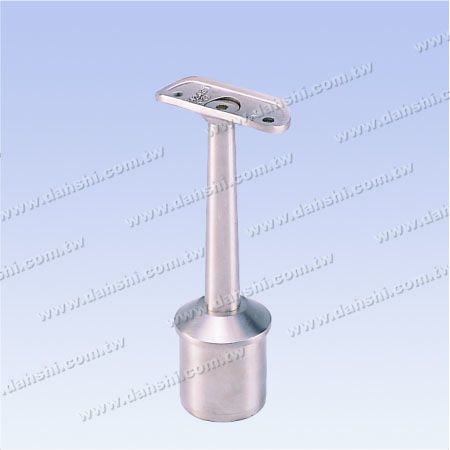 S.S. Round Tube Perp. Post Support Conn. Trapezoid Stem - Stainless Steel Round Tube Handrail Perpendicular Post Support Connector Trapezoidal Stem