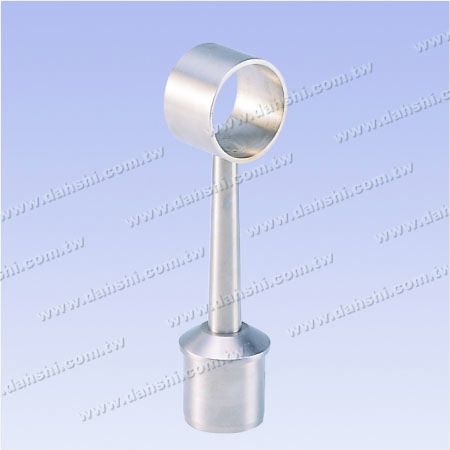 S.S. Round Tube Perp. Post Conn. Through Ring Trapezoid Stem - Stainless Steel Round Tube Handrail Perpendicular Post Connector Through Ring Trapezoidal Stem