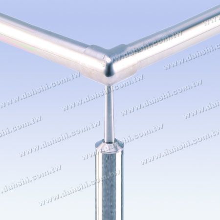 Conector de poste perpendicular de tubo redondo de aço inoxidável com anel de canto de 90° e haste trapezoidal - Conector de poste perpendicular de tubo redondo de aço inoxidável com anel de canto de 90 graus e haste trapezoidal