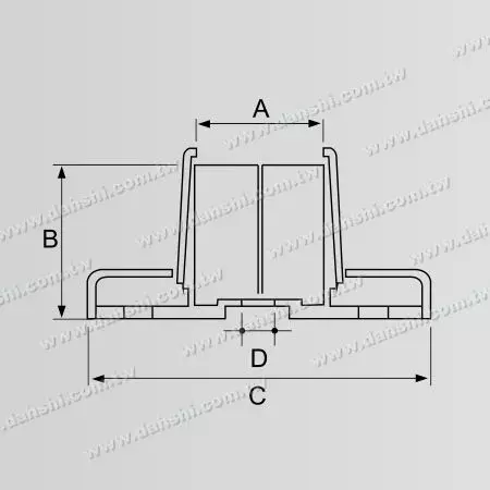 Dimensão: Corrimão de Tubo Redondo de Aço Inoxidável 3 Peças Base Redonda - Parafuso Invisível