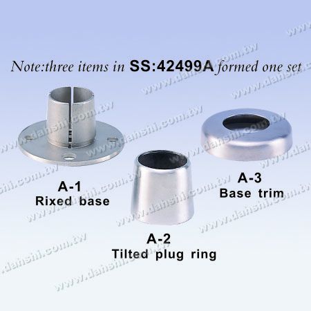 Круглая нержавеющая стальная труба поручень 3 штуки Круглая основа - Невидимые винты - Матовая отделка