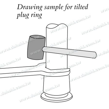 Нержавеющая стальная круглая труба поручень 3 штуки круглая основа - невидимая винтовая - Диаграмма установки 4