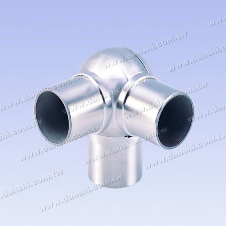 S.S. Round Tube Internal Ball Connector 90° T Angle Adj.