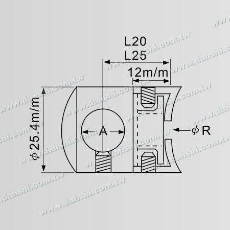 Kích thước: Giá đỡ Ống/ Thanh Inox Đầu Đi qua