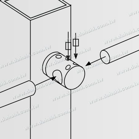 S.S. Rohr-/Stangenhalterung Durchgang mit 2 Befestigungsschrauben - Edelstahl Rohr-/Stangenhalterung Durchgang mit 2 Befestigungsschrauben