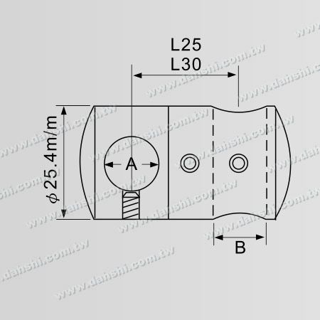 Dimension : Support de tube/barre en acier inoxydable, angle réglable