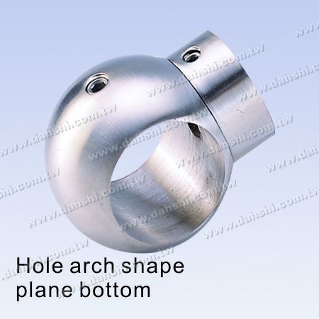 S.S. Tube Connector Go Through Ball Type Angle Adj. Flat Back - Stainless Steel Tube and Bar Connector Go Through Ball Type Angle Adjustable Flat Back