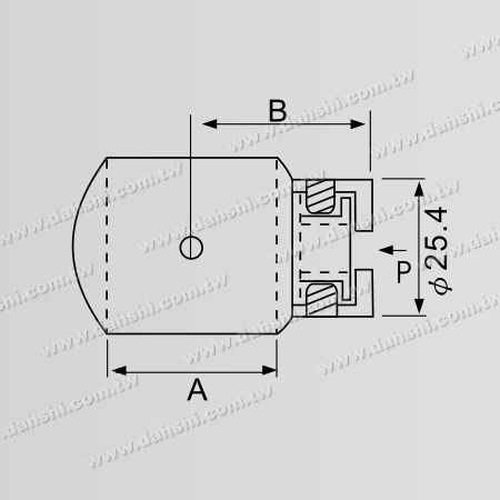 Dimensión: Conector de tubo y barra de acero inoxidable que atraviesa, tipo bola, ángulo ajustable y respaldo plano