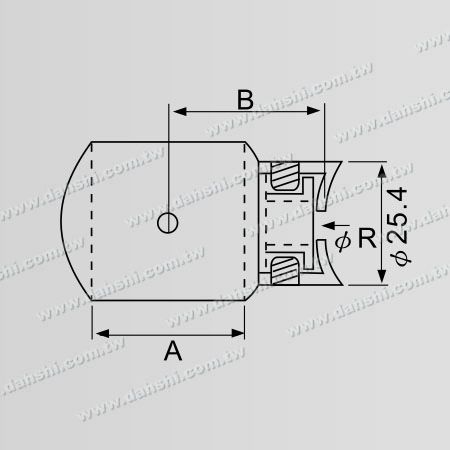 Dimensione: Connettore in acciaio inossidabile per tubi e barre, tipo sfera passante, angolo regolabile