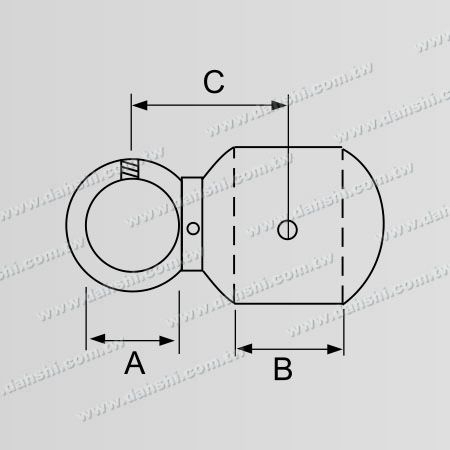 Dimension : Connecteur de tube et barre en acier inoxydable de type balle, angle réglable