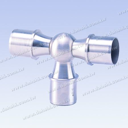 S.S. Round Tube Internal Ball Connector T 3 Way Out