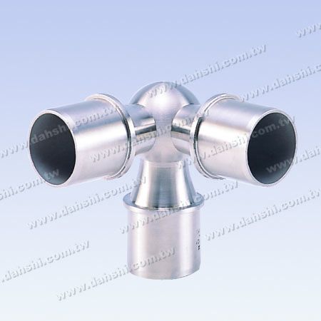 S.S. Round Tube Internal Ball Connector 90° T Angle Fixed