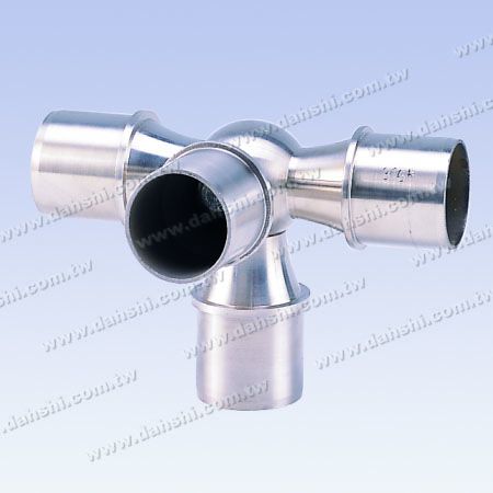 S.S. Round Tube Internal 90° T Ball Conn. 4 Way Out Angle Adj. - Stainless Steel Round Tube Internal 90degree T Ball Connector 4 Way Out Angle Adjustable