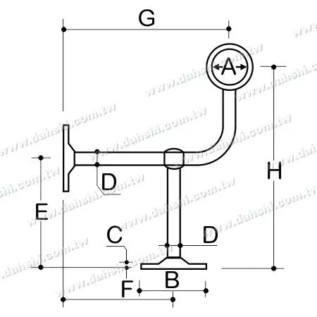 आयाम: बार के लिए स्टेनलेस स्टील फुटरेस्ट