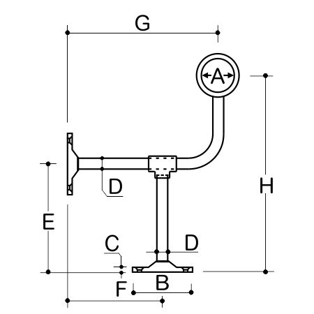 Dimensione: Poggiapiedi in acciaio inossidabile per bar