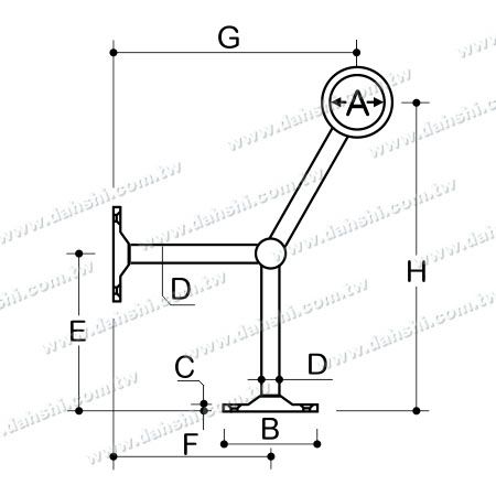 आयाम: बार के लिए स्टेनलेस स्टील फुटरेस्ट