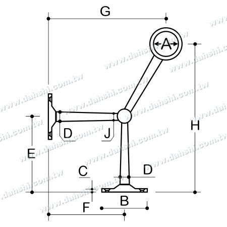 आयाम: बार के लिए स्टेनलेस स्टील फुटरेस्ट
