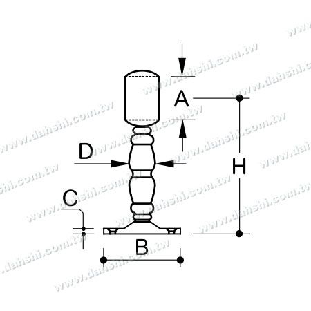 आयाम: स्टेनलेस स्टील बार के लिए पैर का आरामदायक (SS:424137A)