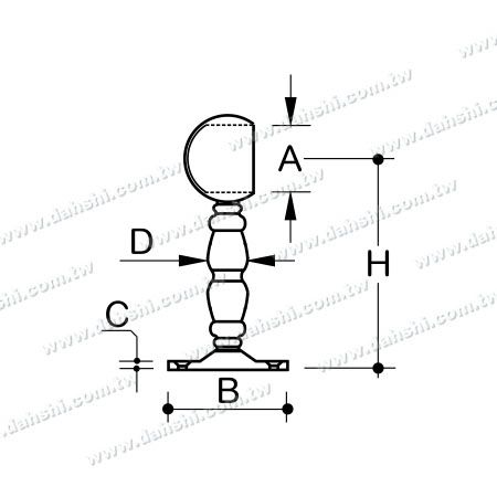 आयाम: स्टेनलेस स्टील बार के लिए पैर का आरामदायक (SS:424137B)