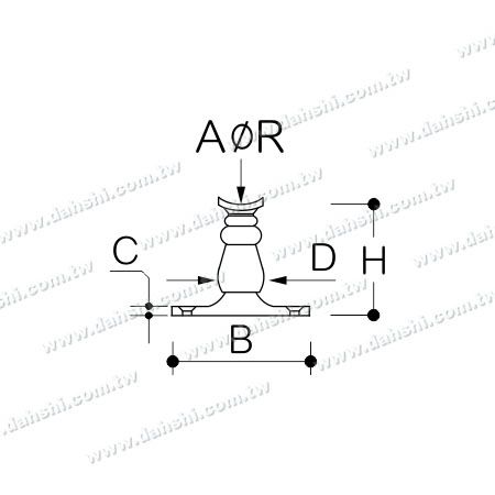 आयाम: बार के लिए स्टेनलेस स्टील पैदल (SS:424142)