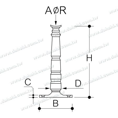 आयाम: बार के लिए स्टेनलेस स्टील फुटरेस्ट (एसएस: 424144)