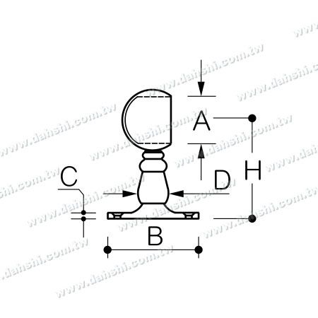 आयाम: बार के लिए स्टेनलेस स्टील पैदल (एसएस:424145बी)