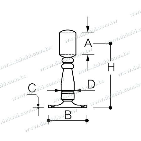आयाम: बार के लिए स्टेनलेस स्टील फुटरेस्ट (एसएस:424146ए)