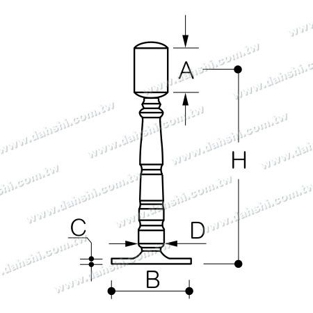 आयाम: बार के लिए स्टेनलेस स्टील फुटरेस्ट (SS:424147A)
