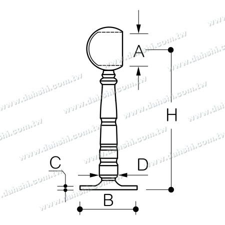 आयाम: बार के लिए स्टेनलेस स्टील फुटरेस्ट (SS:424147B)
