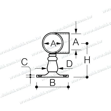आयाम: बार के लिए स्टेनलेस स्टील फुटरेस्ट (SS:424148C)