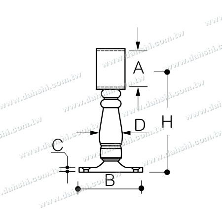 Dimensione: Poggiapiedi in acciaio inossidabile per bar (SS:424149A)