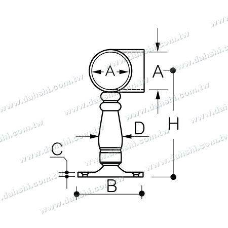 आयाम: बार के लिए स्टेनलेस स्टील फुटरेस्ट (SS:424149C)